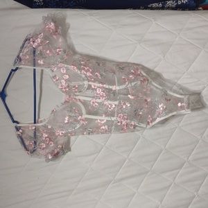 Shein sheer & sexy flowered, sz small